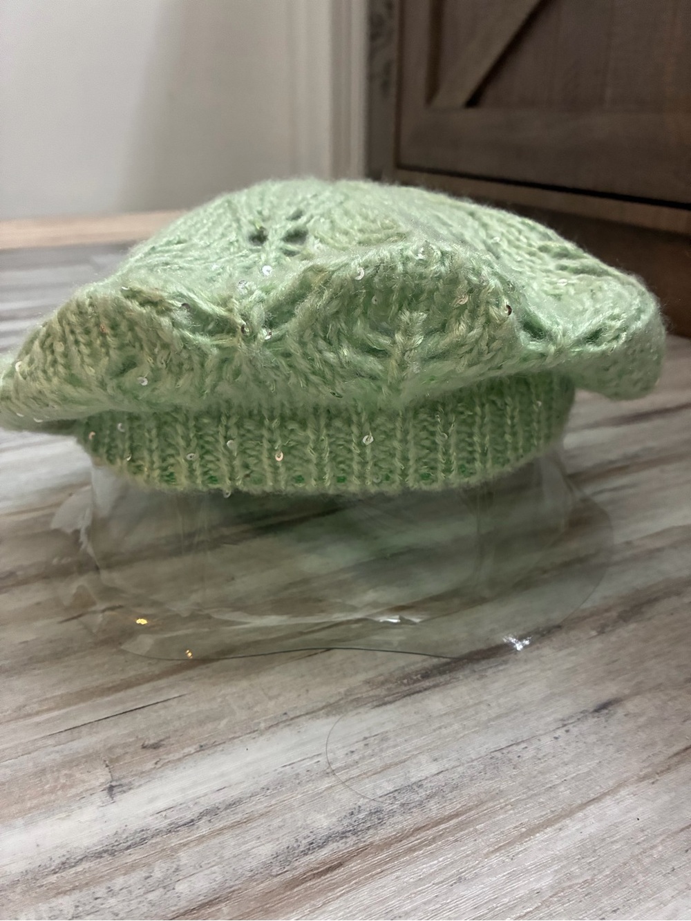 Rue21 Mint Green Knit Beret with Sequins